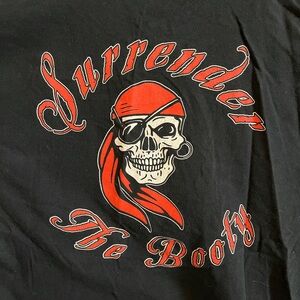Halloween Surrender the Booty Black Pirate Tee